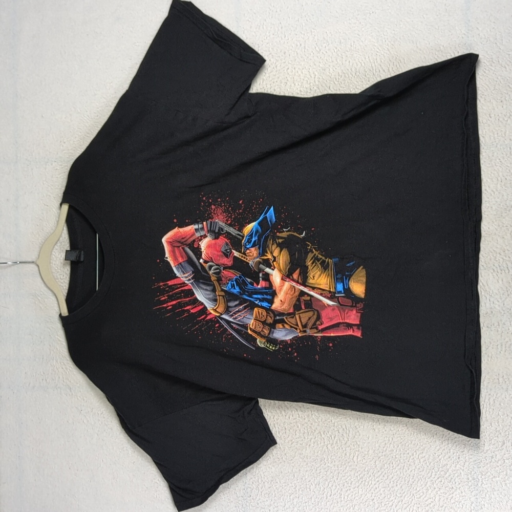 Wolverine & Deadpool Super Hero Men's Short Sleeve‎ Shirt Size 2X